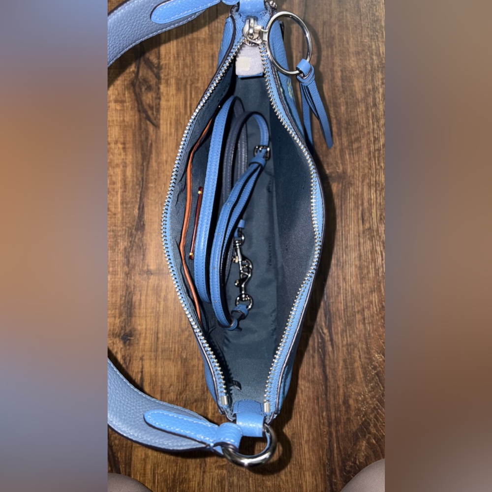 Coach Sutton Shoulder/Crossbody, Blue Floral Print - Picture 6 of 9